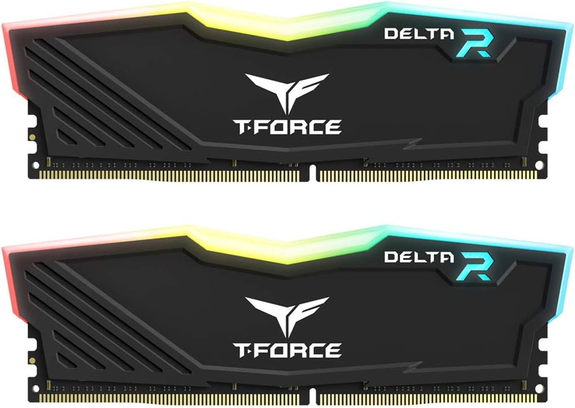 T-Force Delta RGB 16GB (2x8GB) DDR4 3200MHz CL16 Desktop RAM - High Performance Memory Module in Black