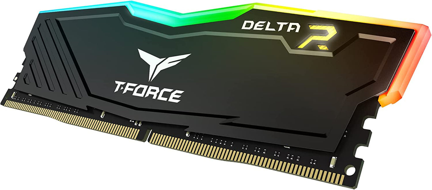 T-Force Delta RGB 16GB (2x8GB) DDR4 3200MHz CL16 Desktop RAM - High Performance Memory Module in Black