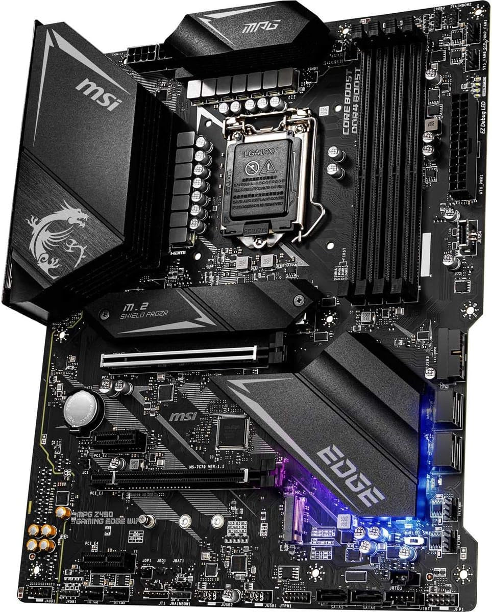 MPG Z490 Gaming Edge WiFi ATX Motherboard - 10th Gen Intel Core, LGA 1200, DDR4, Dual M.2, USB 3.2 Gen 2, Wi-Fi 6, Mystic Light RGB