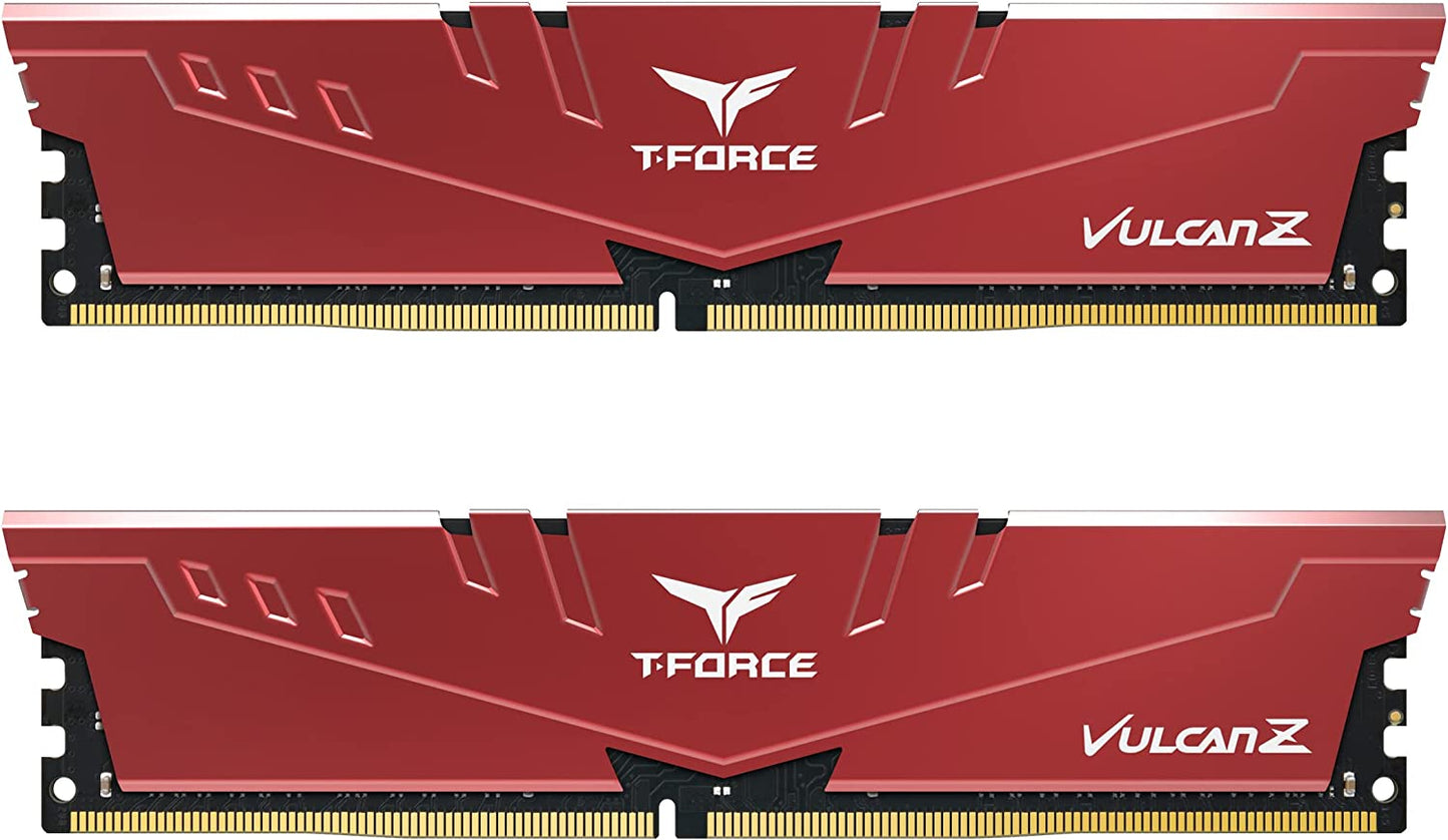 T-Force Vulcan Z 32GB DDR4 3600MHz CL18 Desktop RAM - High Performance Red Memory Kit (2x16GB)