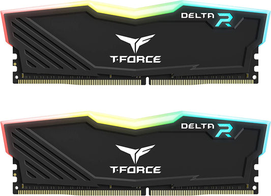 T-Force Delta RGB 16GB (2x8GB) DDR4 3200MHz CL16 Desktop RAM - High Performance Memory Module in Black