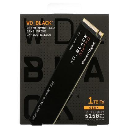 Ultra-Fast Black 1TB SN770 NVMe SSD - Gen4 PCIe M.2 2280 – Speeds Up to 5,150 MB/s