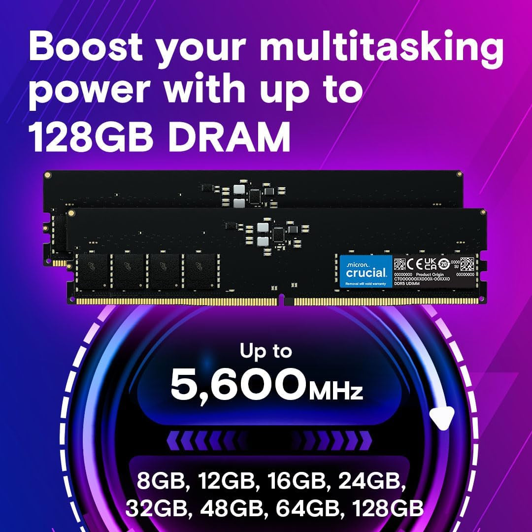 High-Performance 8GB DDR5 RAM - 4800MHz UDIMM Memory for 13th Gen Intel & AMD Ryzen 7000