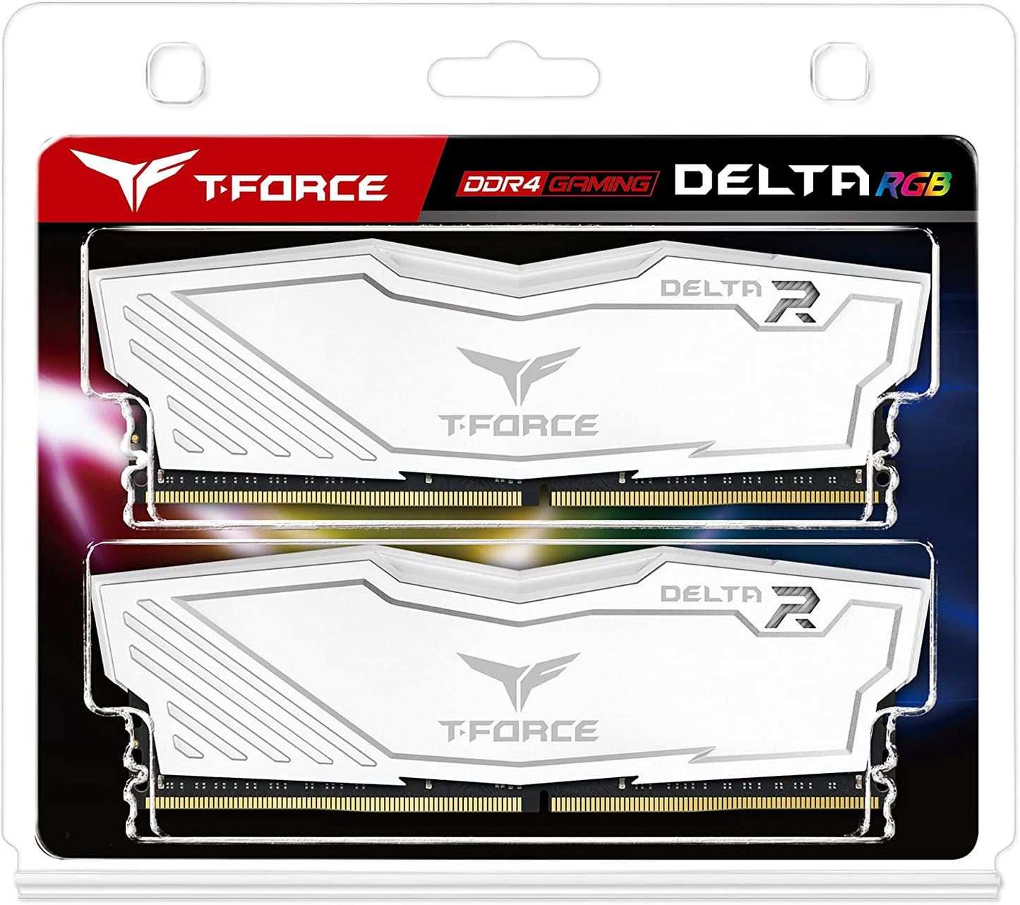 T-Force Delta RGB 32GB (2x16GB) DDR4 3600MHz Gaming RAM - White Module, CL18