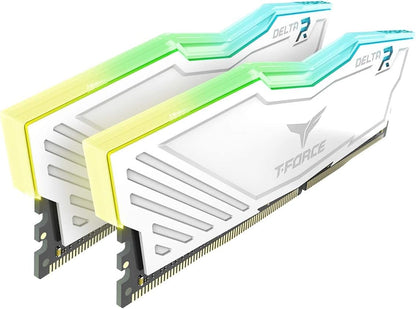 T-Force Delta RGB 32GB (2x16GB) DDR4 3600MHz Gaming RAM - White Module, CL18