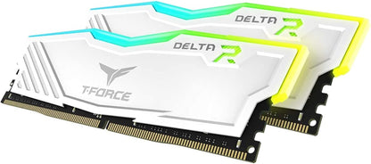 T-Force Delta RGB 32GB (2x16GB) DDR4 3600MHz Gaming RAM - White Module, CL18