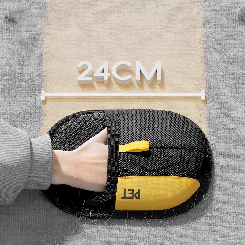 Pet carrier with 'PET' label and '24CM' measurement on a textured surface