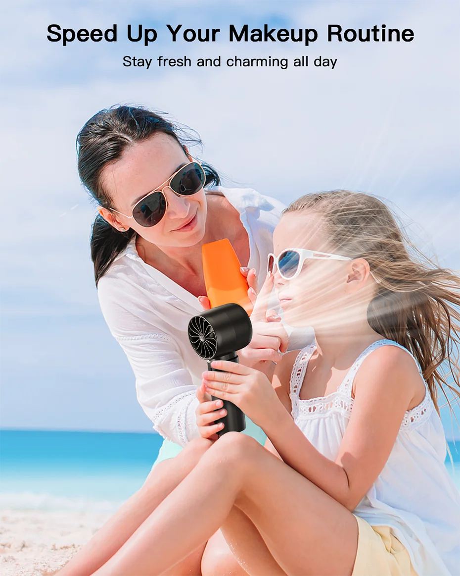 ColdSky Handheld Mini Fan – 4000mAh Portable Rechargeable Fan with LED Display & 5-Speed Turbo Modes