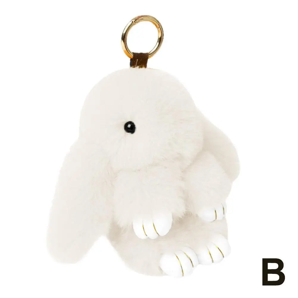 Fur Rabbit Doll Charm Keychain