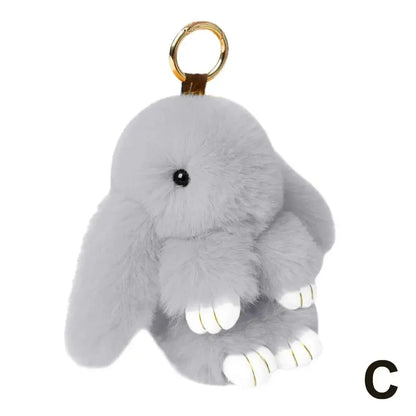 Fur Rabbit Doll Charm Keychain