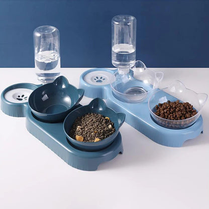3-in-1 Cat Feeder with Automatic Water Dispenser