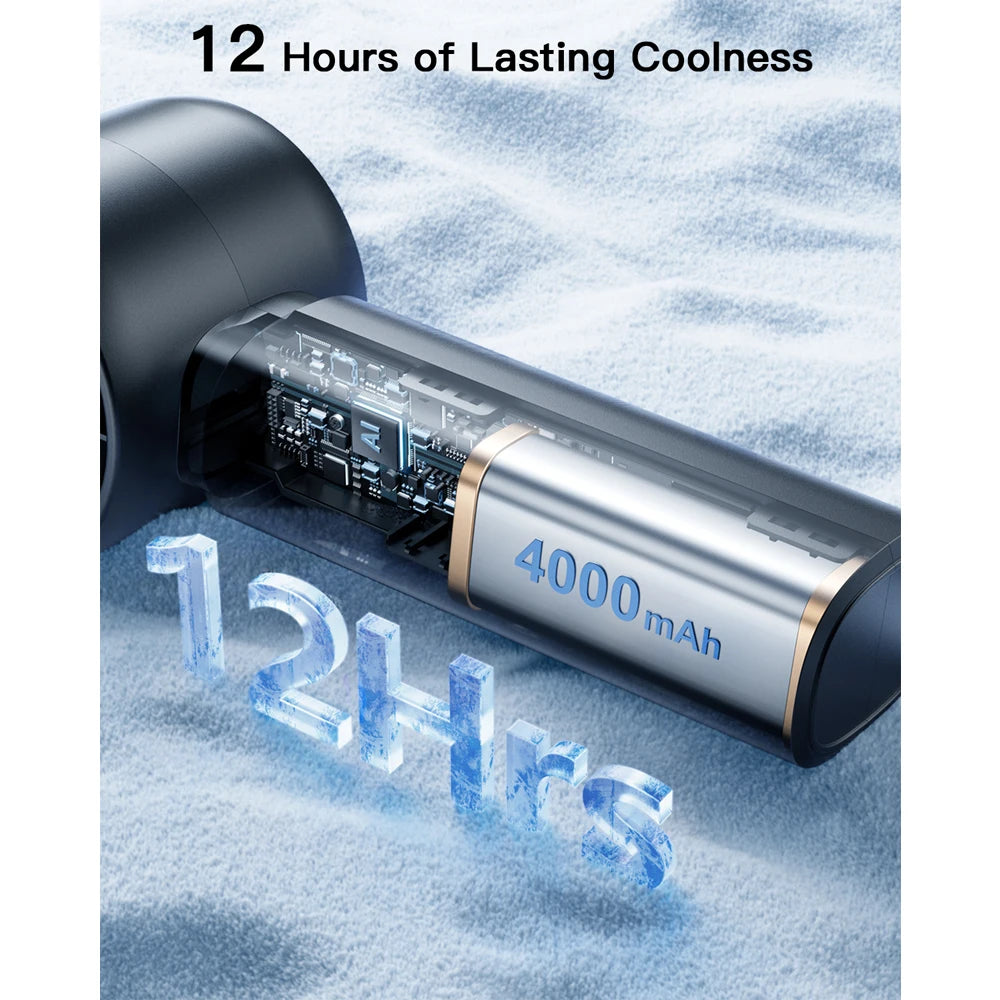 ColdSky Handheld Mini Fan – 4000mAh Portable Rechargeable Fan with LED Display & 5-Speed Turbo Modes