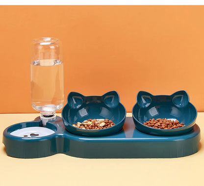 3-in-1 Cat Feeder with Automatic Water Dispenser