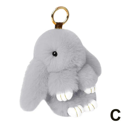 Fur Rabbit Doll Charm Keychain