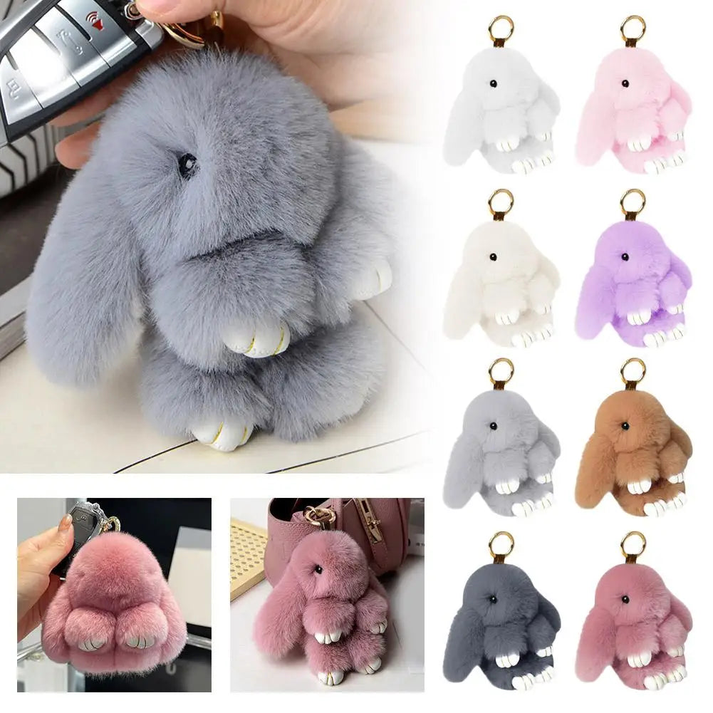Fur Rabbit Doll Charm Keychain