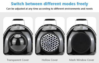 Three different cover options for a product with text indicating switchability and adjustability.