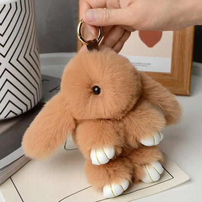 Fur Rabbit Doll Charm Keychain