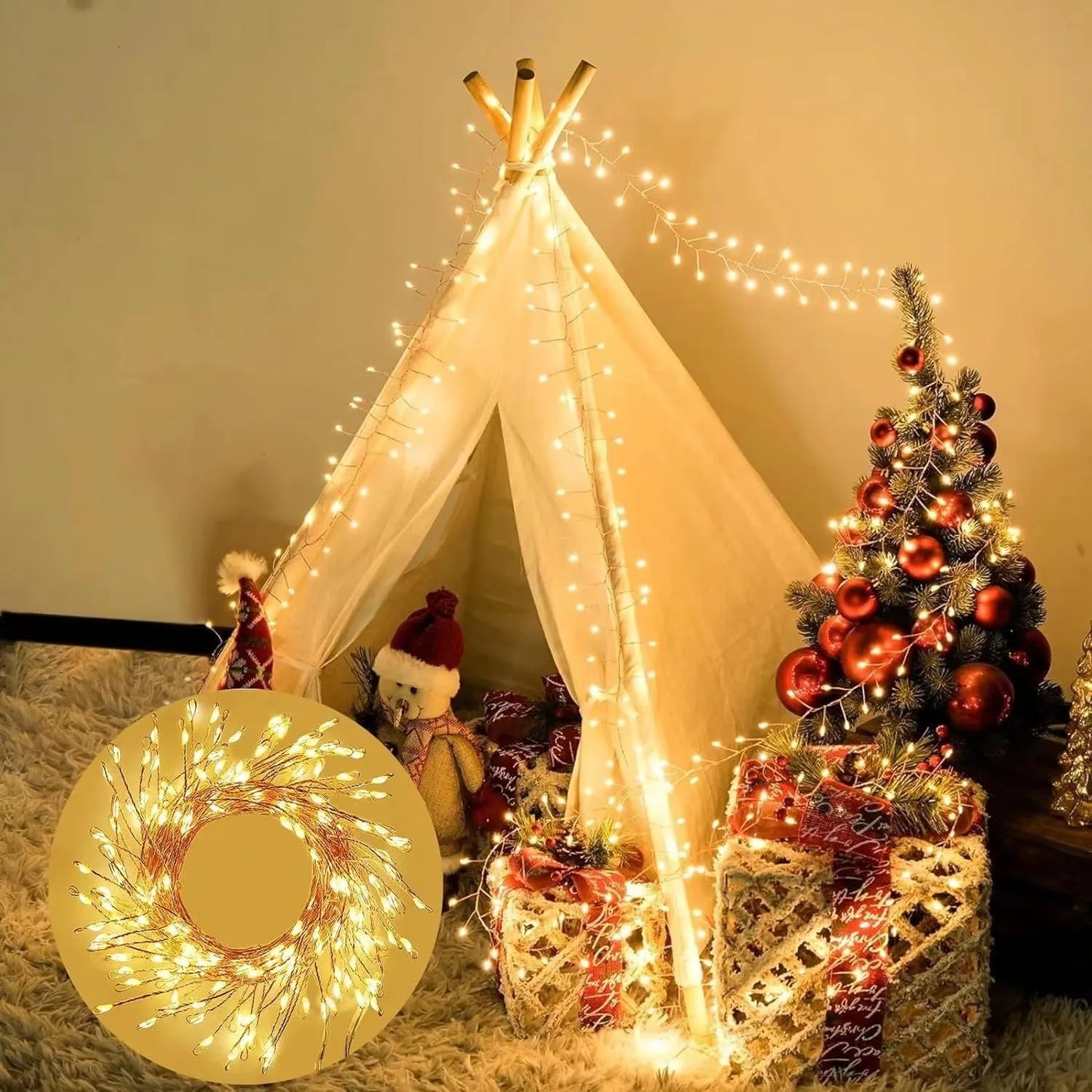 USB Power LED Firecracker String Christmas Lights