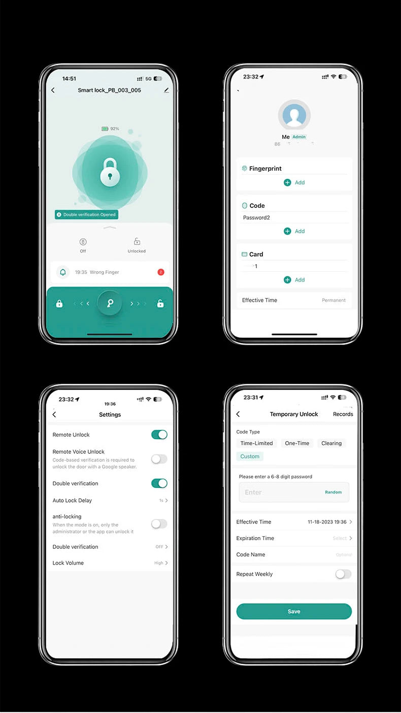 M5 BLE Smart Fingerprint Door Lock