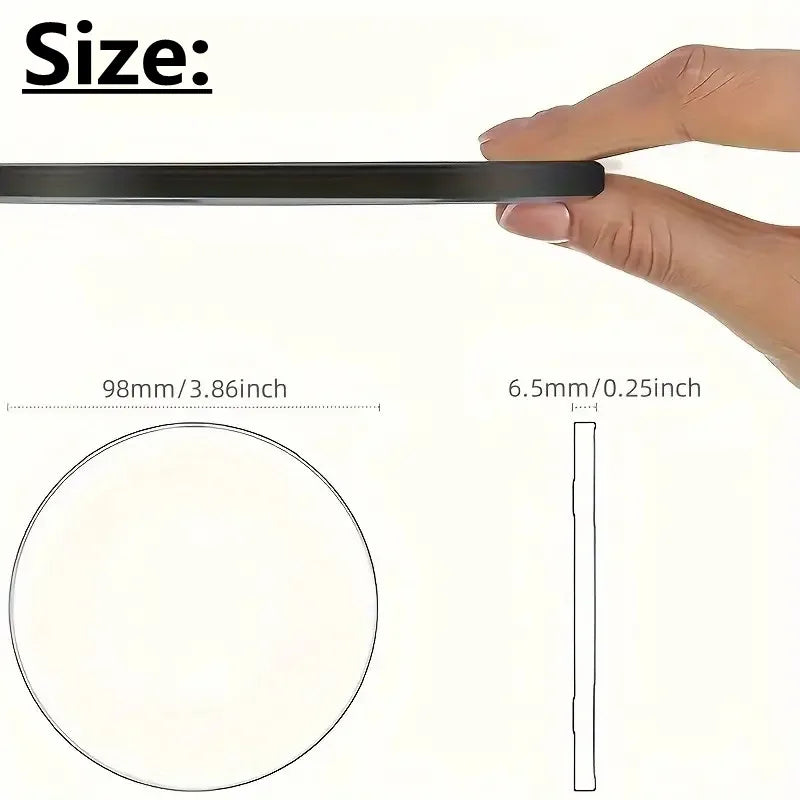 Measurement of a black strip held by a hand, with dimensions displayed.