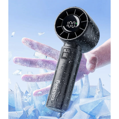 ColdSky Handheld Mini Fan – 4000mAh Portable Rechargeable Fan with LED Display & 5-Speed Turbo Modes