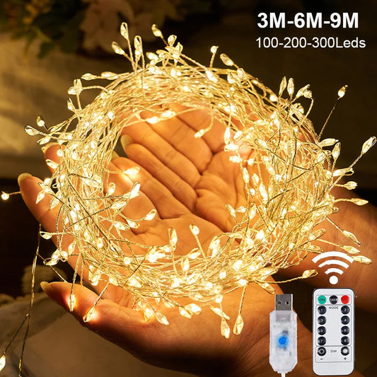 USB Power LED Firecracker String Christmas Lights