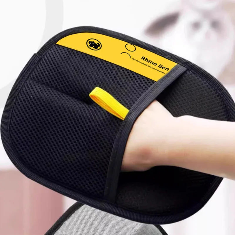 Black and yellow massage pad with 'Rhino Ben' branding on a white background