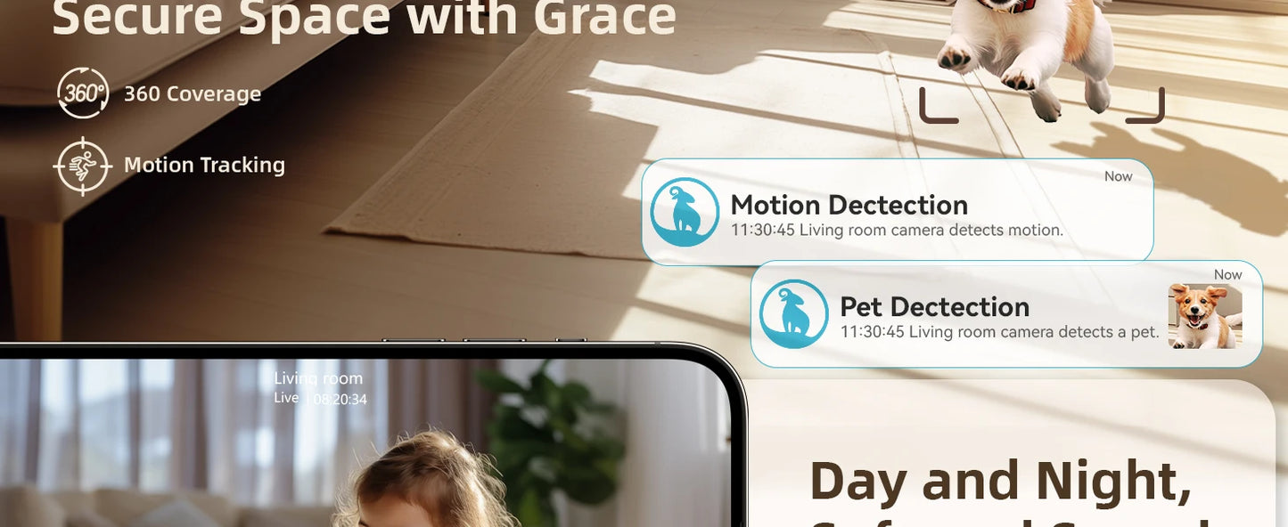 2K WiFi Indoor Security Camera