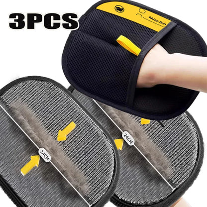 Three black and gray pads with measurement markings on a white background, labeled '3PCS' and 'Rhino Ben'.