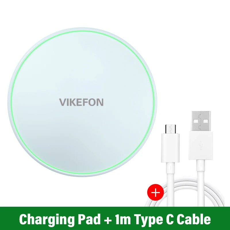 VIKEFON charging pad with a 1m Type C cable on a white background