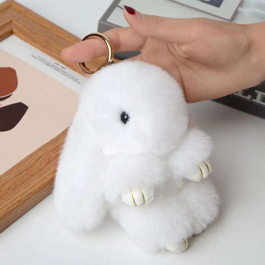 Fur Rabbit Doll Charm Keychain