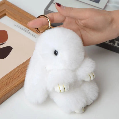 Fur Rabbit Doll Charm Keychain