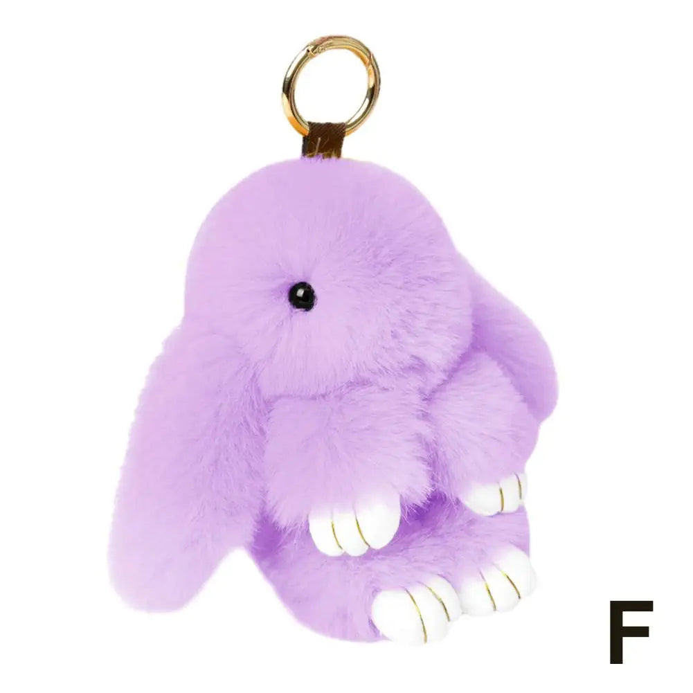 Fur Rabbit Doll Charm Keychain