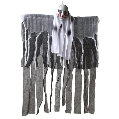 Halloween Hanging Ghost Decorations – Scary Skull Gauze Props for Haunted House, Porch & Party Ornaments (1–3 PCS)