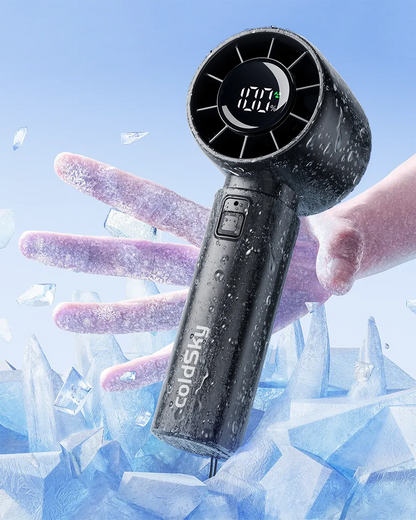 ColdSky Handheld Mini Fan – 4000mAh Portable Rechargeable Fan with LED Display & 5-Speed Turbo Modes