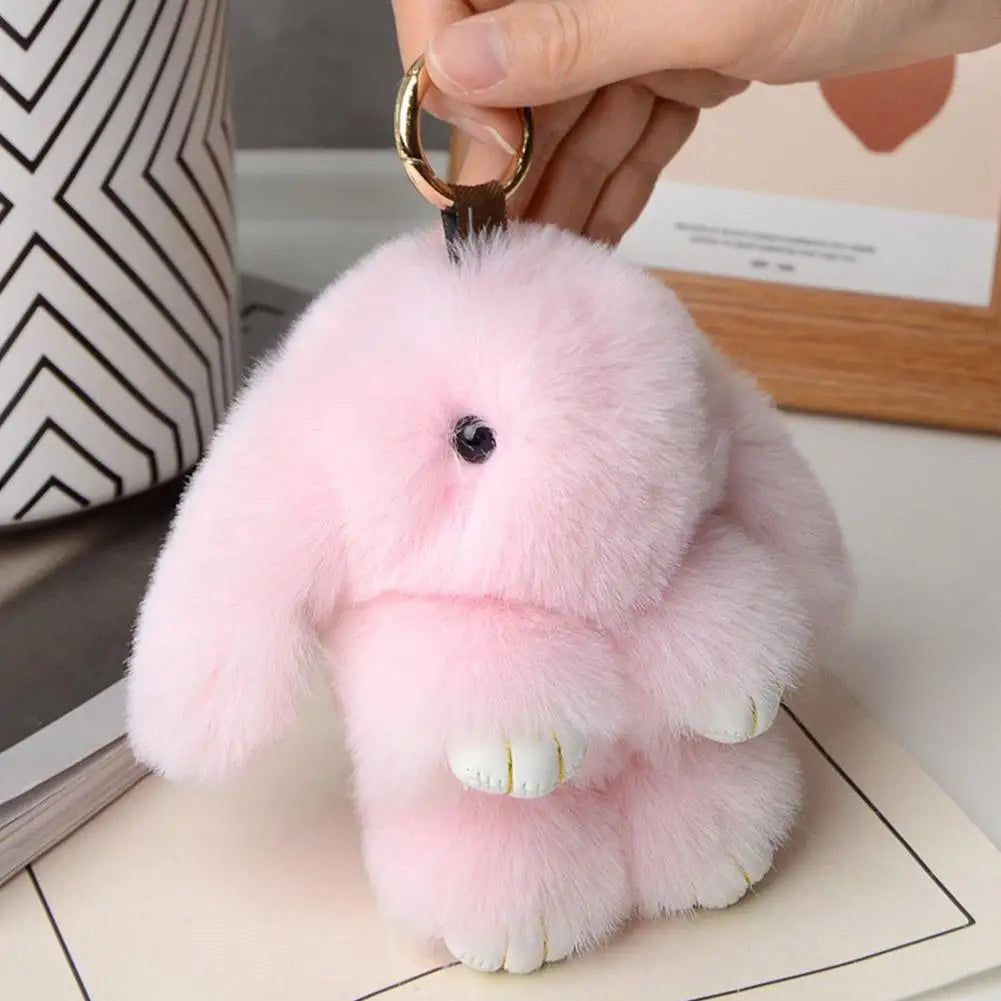 Fur Rabbit Doll Charm Keychain