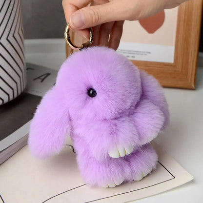 Fur Rabbit Doll Charm Keychain