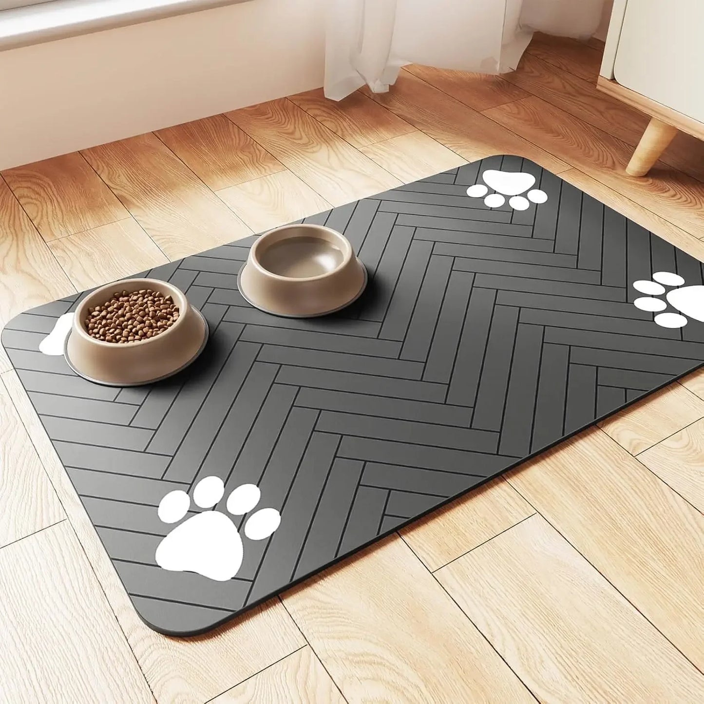 Pet Feeding Mat – Waterproof Placemat with Quick-Dry Rubber Backing
