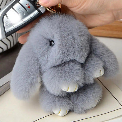 Fur Rabbit Doll Charm Keychain