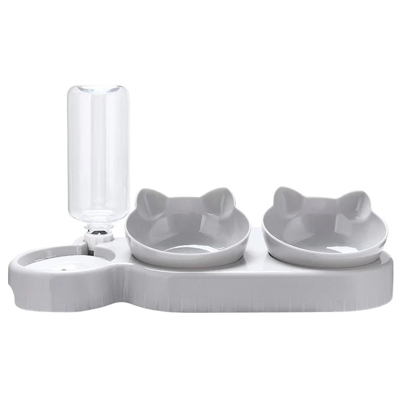 3-in-1 Cat Feeder with Automatic Water Dispenser