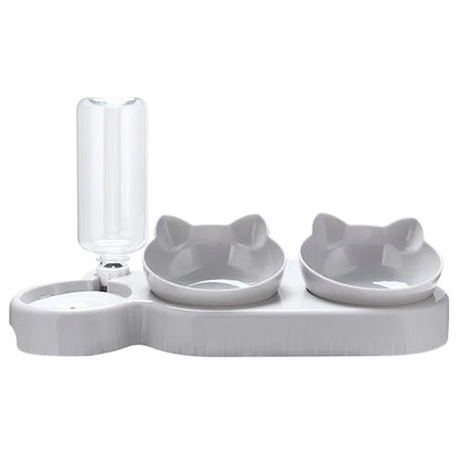 3-in-1 Cat Feeder with Automatic Water Dispenser