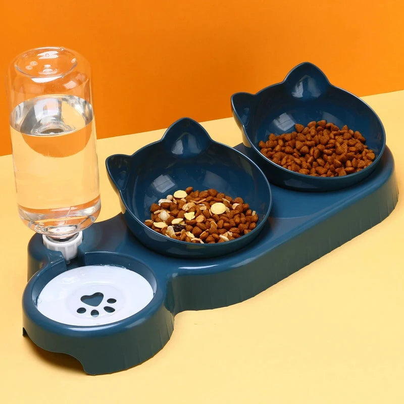 3-in-1 Cat Feeder with Automatic Water Dispenser