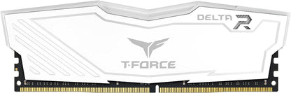 T-Force Delta RGB 32GB (2x16GB) DDR4 3600MHz Gaming RAM - White Module, CL18
