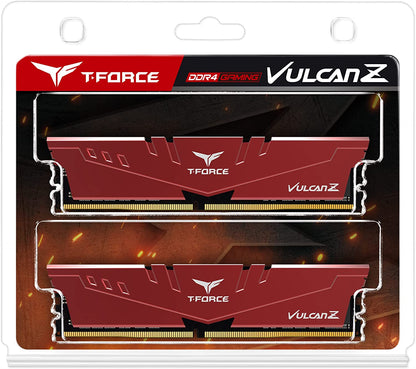 T-Force Vulcan Z 32GB DDR4 3600MHz CL18 Desktop RAM - High Performance Red Memory Kit (2x16GB)