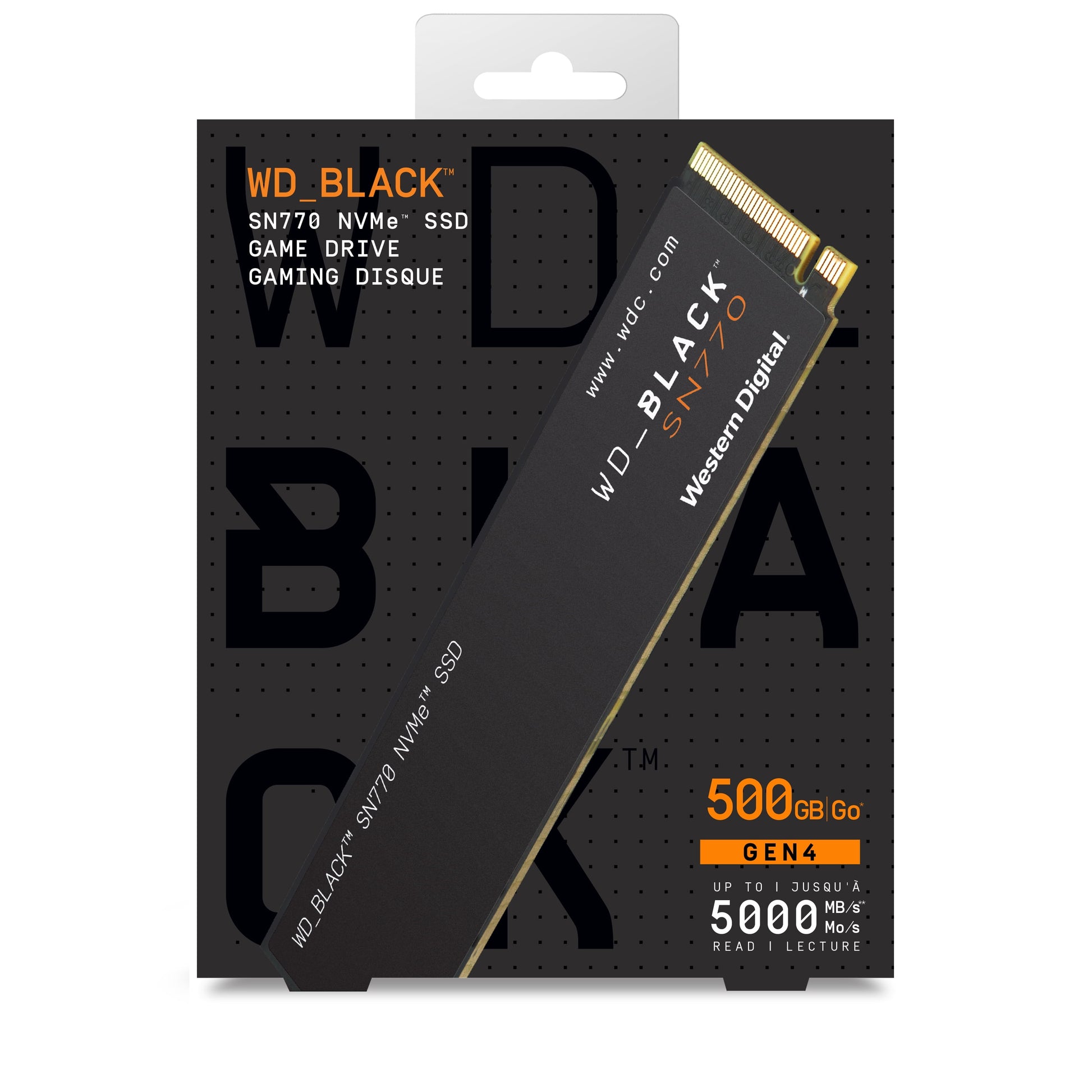 BLACK 500GB SN770 NVMe Gaming SSD - Blazing Fast PCIe Gen4 M.2 2280 - Speeds Up to 5,150MB/s - BBDL5000ANC-WRWM