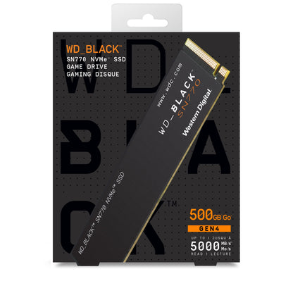 BLACK 500GB SN770 NVMe Gaming SSD - Blazing Fast PCIe Gen4 M.2 2280 - Speeds Up to 5,150MB/s - BBDL5000ANC-WRWM