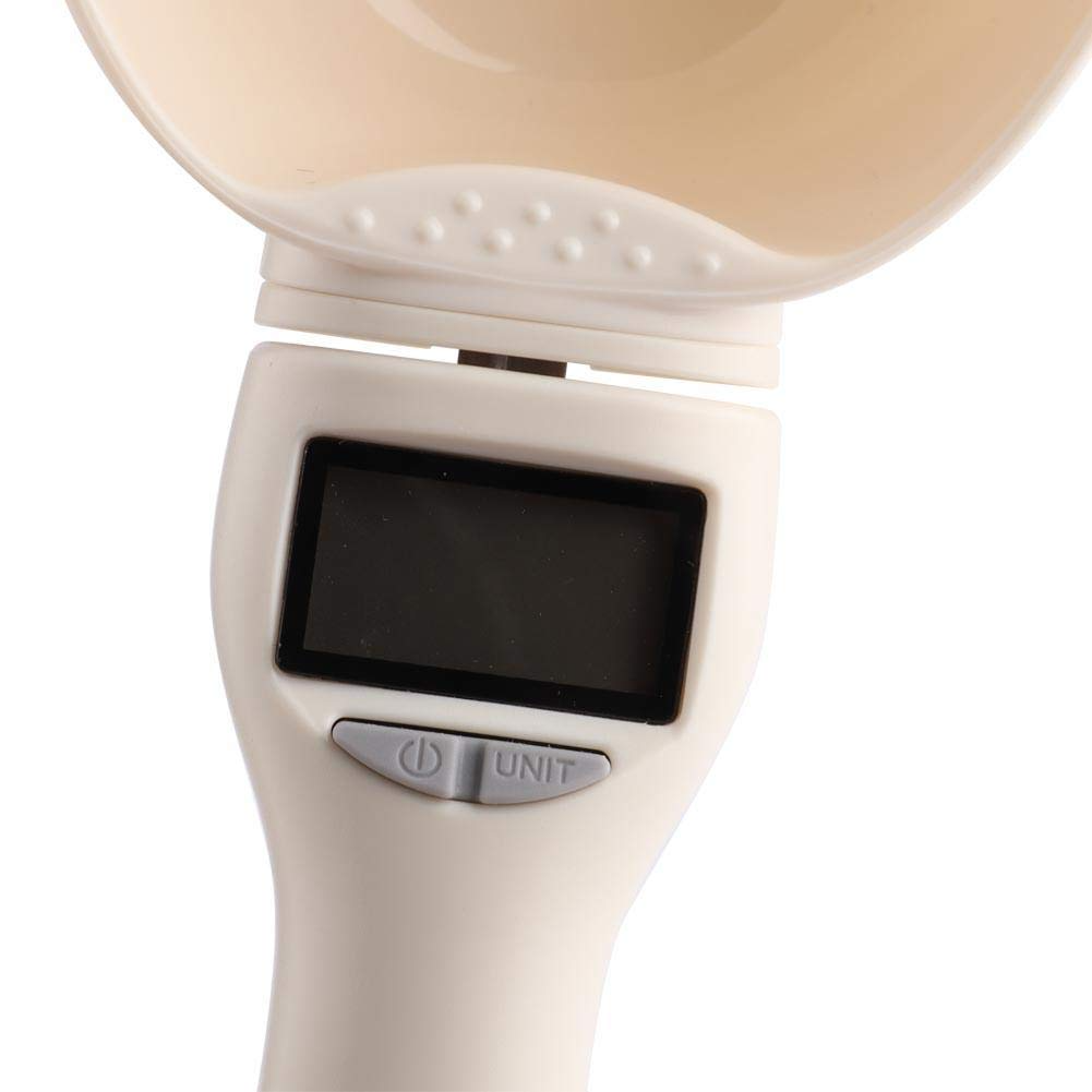 Beige handheld device with a screen and 'UNIT' label on a white background