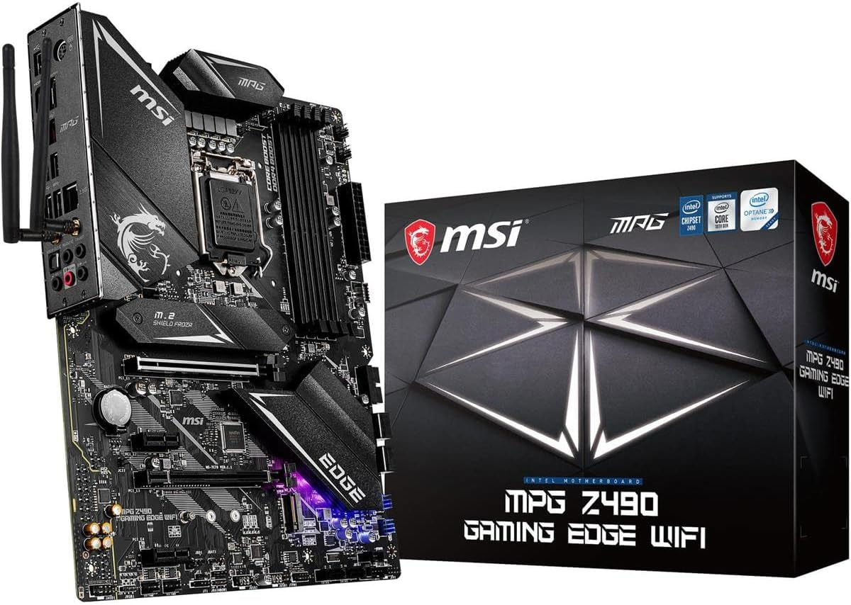 MPG Z490 Gaming Edge WiFi ATX Motherboard - 10th Gen Intel Core, LGA 1200, DDR4, Dual M.2, USB 3.2 Gen 2, Wi-Fi 6, Mystic Light RGB