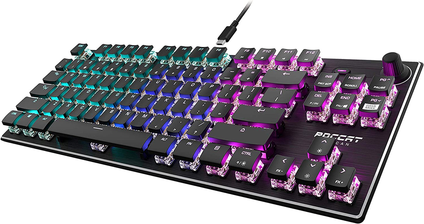 Vulcan TKL RGB Gaming Keyboard - Compact Tenkeyless Design with Titan Switches and Anodized Aluminum Finish