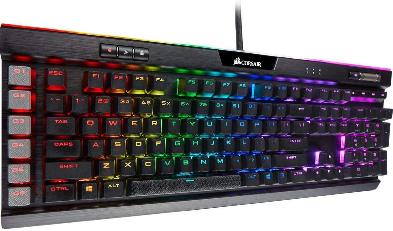 K95 RGB Platinum XT Mechanical Gaming Keyboard - Customizable Backlit RGB LED, Cherry MX Brown Switches, Sleek Black Design